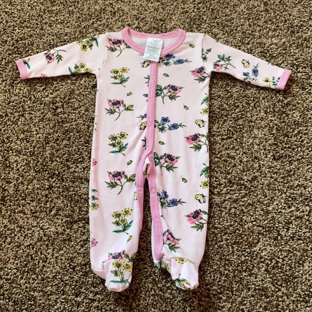 Pink Lauren Ashley Floral Onesie - Size 0-3 Months